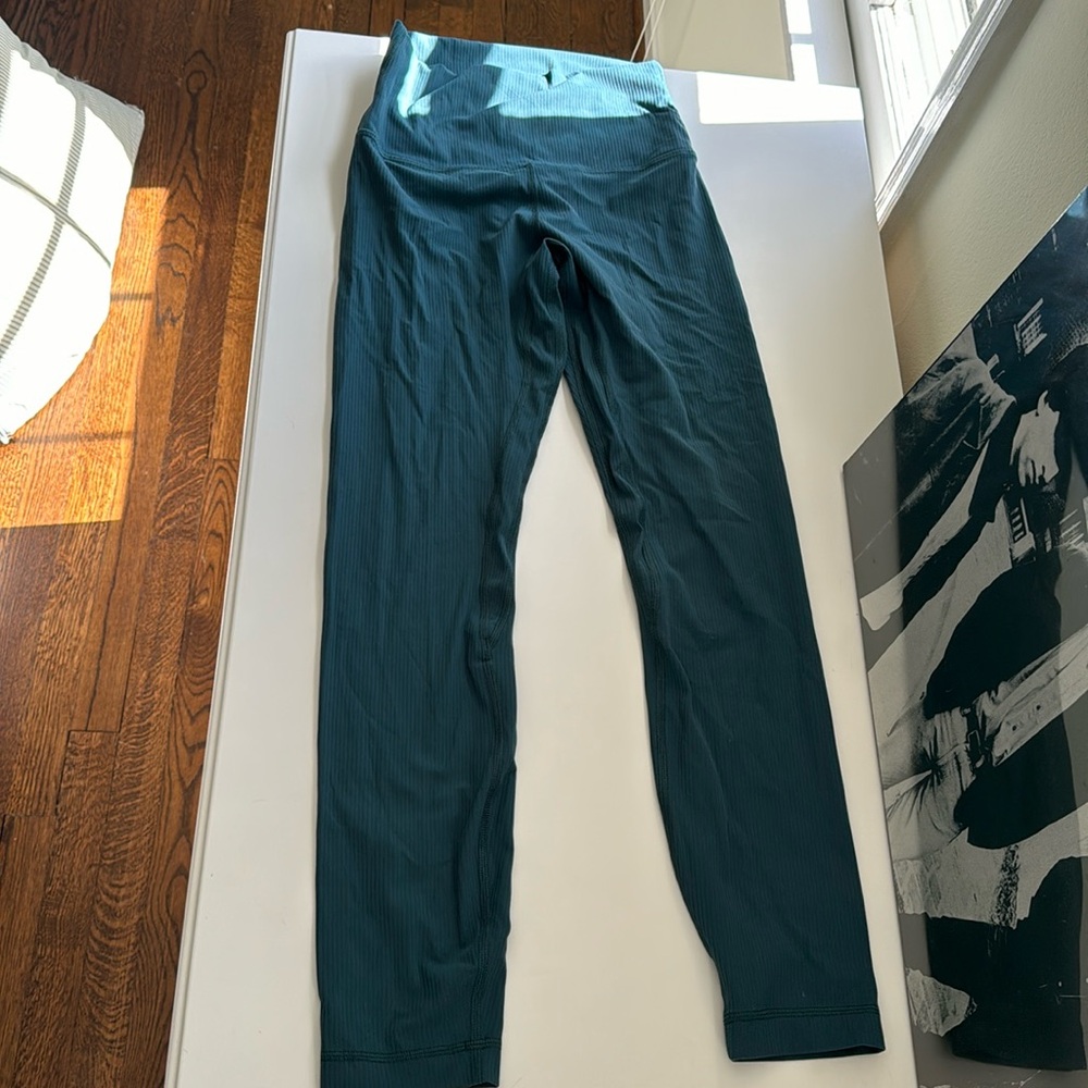 Green Ribbed Lululemon Align Leggings